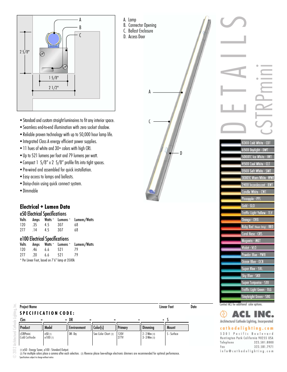 ACL cSTRPmini Details/Specs User Manual | 1 page