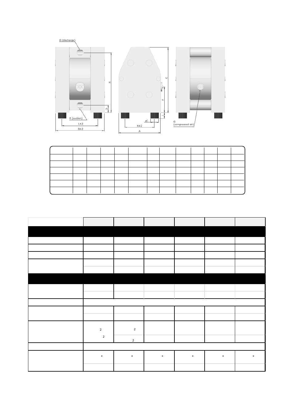 Pump dimensions, Pump specifications, Pump dimensions pump specifications | Dimension, Performance | All-Flo T038-NHT-PTTT-000 3/8 PTFE User Manual | Page 5 / 21