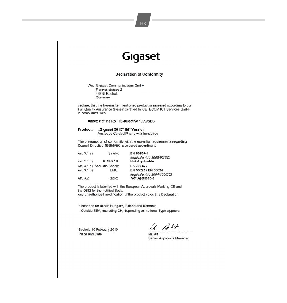 GIGASET COMMUNICATIONS GMBH 5015 User Manual | Page 36 / 38