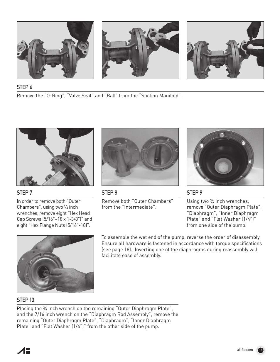 Step 7, Step 8, Step 9 | Step 10, Step 6 | All-Flo A050 Series 1/2 Aluminum User Manual | Page 15 / 28