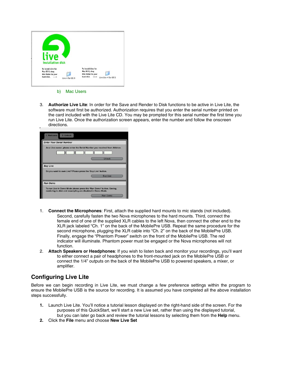 Configuring live lite | M-AUDIO Classroom Studio User Manual | Page 3 / 8