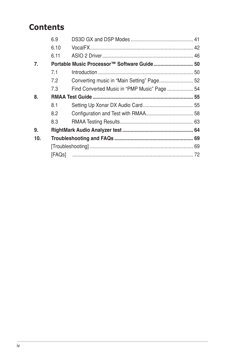 Asus Xonar DX User Manual | Page 4 / 80