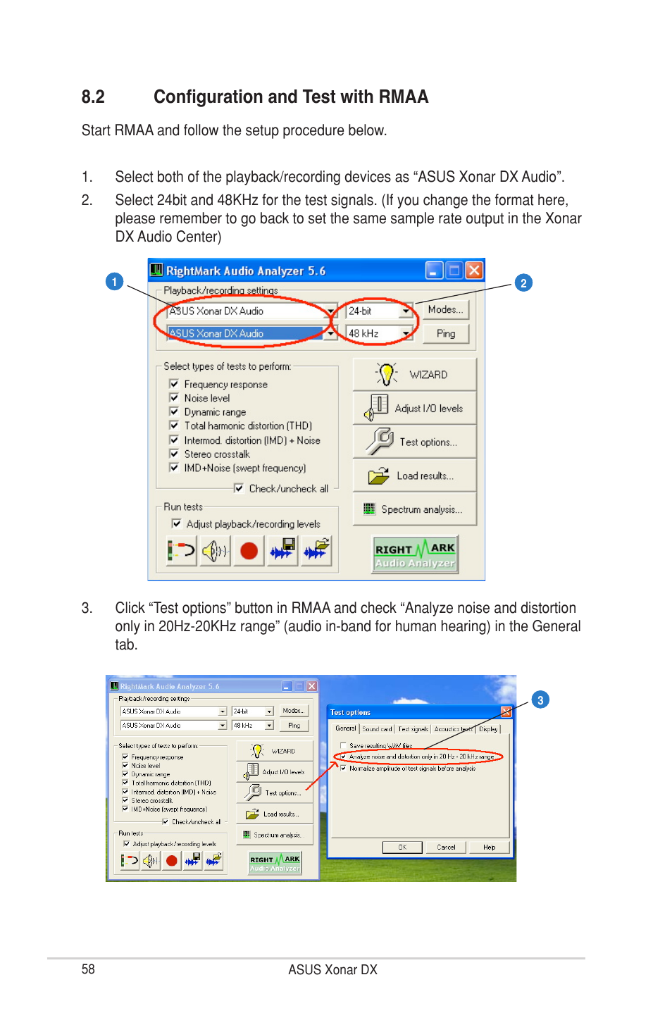 2 configuration and test with rmaa | Asus Xonar DX User Manual | Page 64 / 80