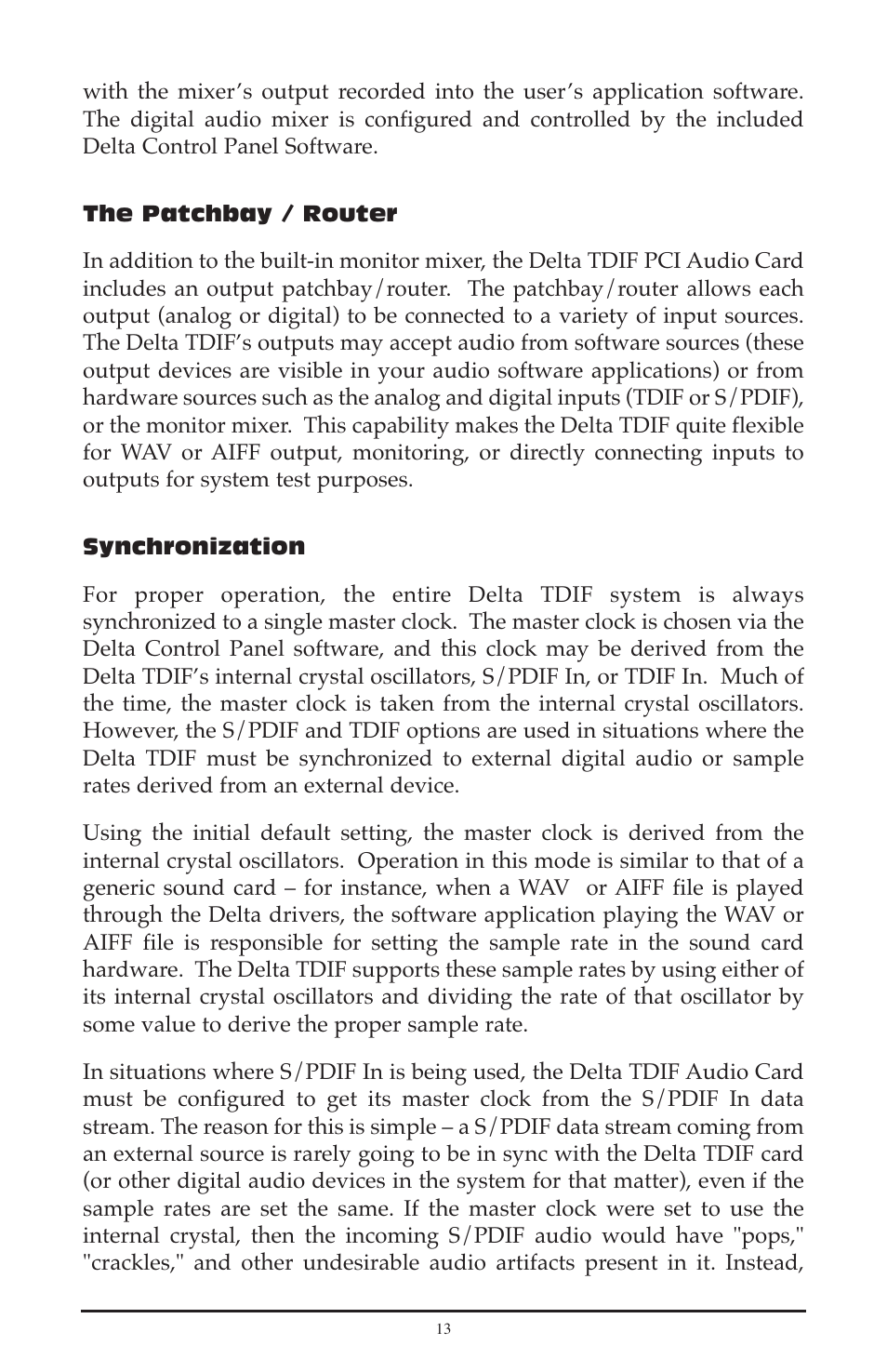M-AUDIO Delta TDIF User Manual | Page 13 / 58