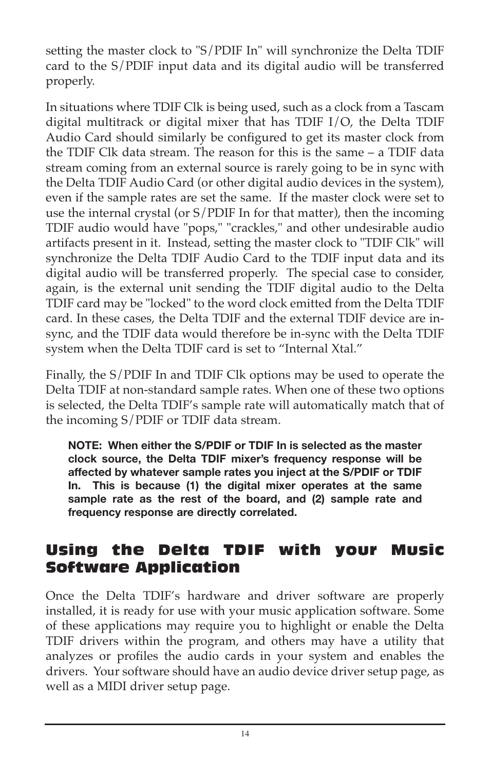 M-AUDIO Delta TDIF User Manual | Page 14 / 58