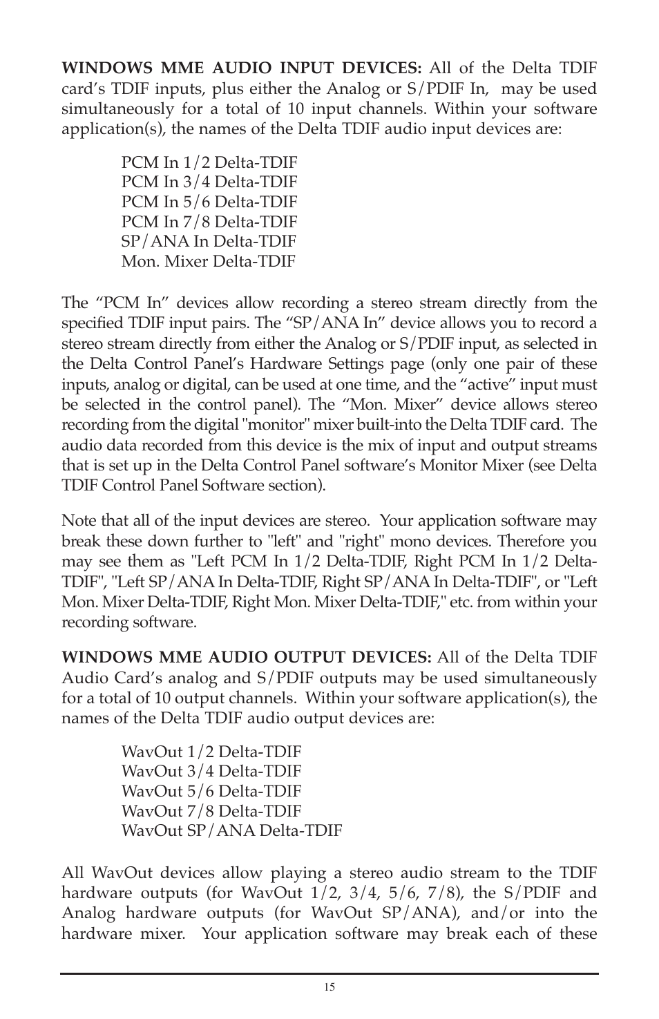 M-AUDIO Delta TDIF User Manual | Page 15 / 58