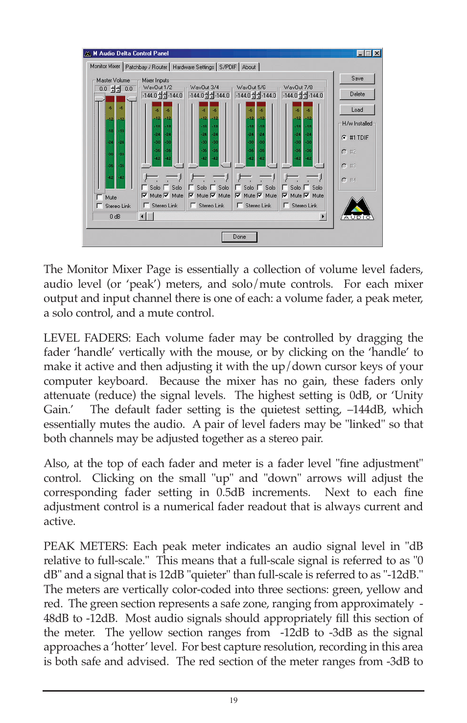 M-AUDIO Delta TDIF User Manual | Page 19 / 58