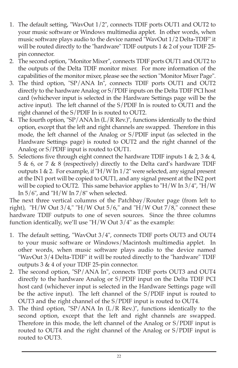 M-AUDIO Delta TDIF User Manual | Page 22 / 58