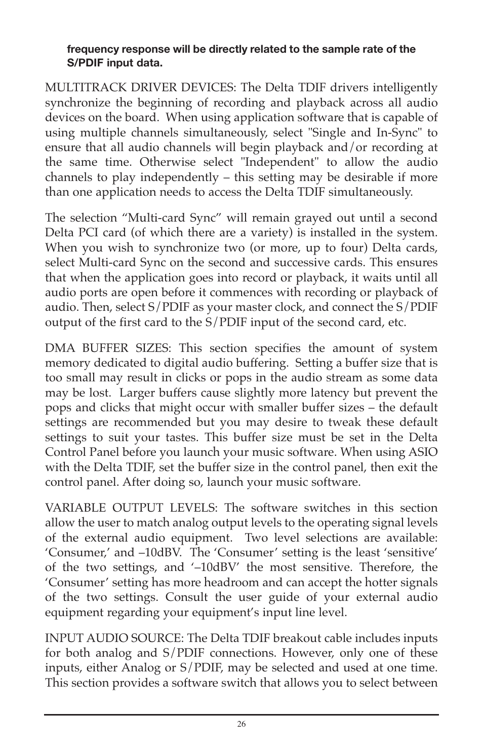 M-AUDIO Delta TDIF User Manual | Page 26 / 58