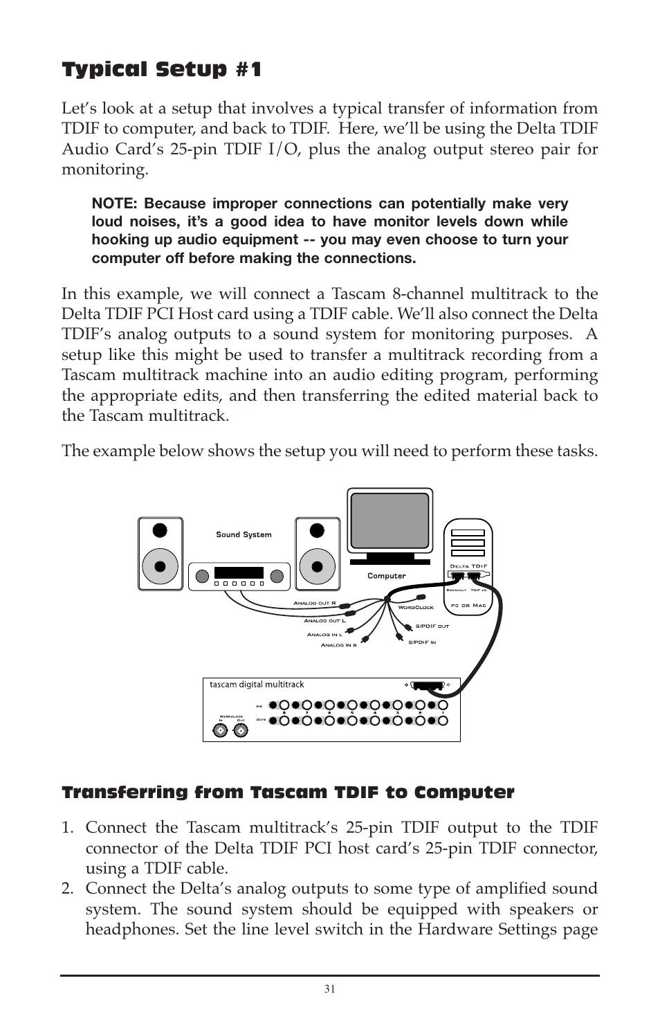 Typical setup #1 | M-AUDIO Delta TDIF User Manual | Page 31 / 58