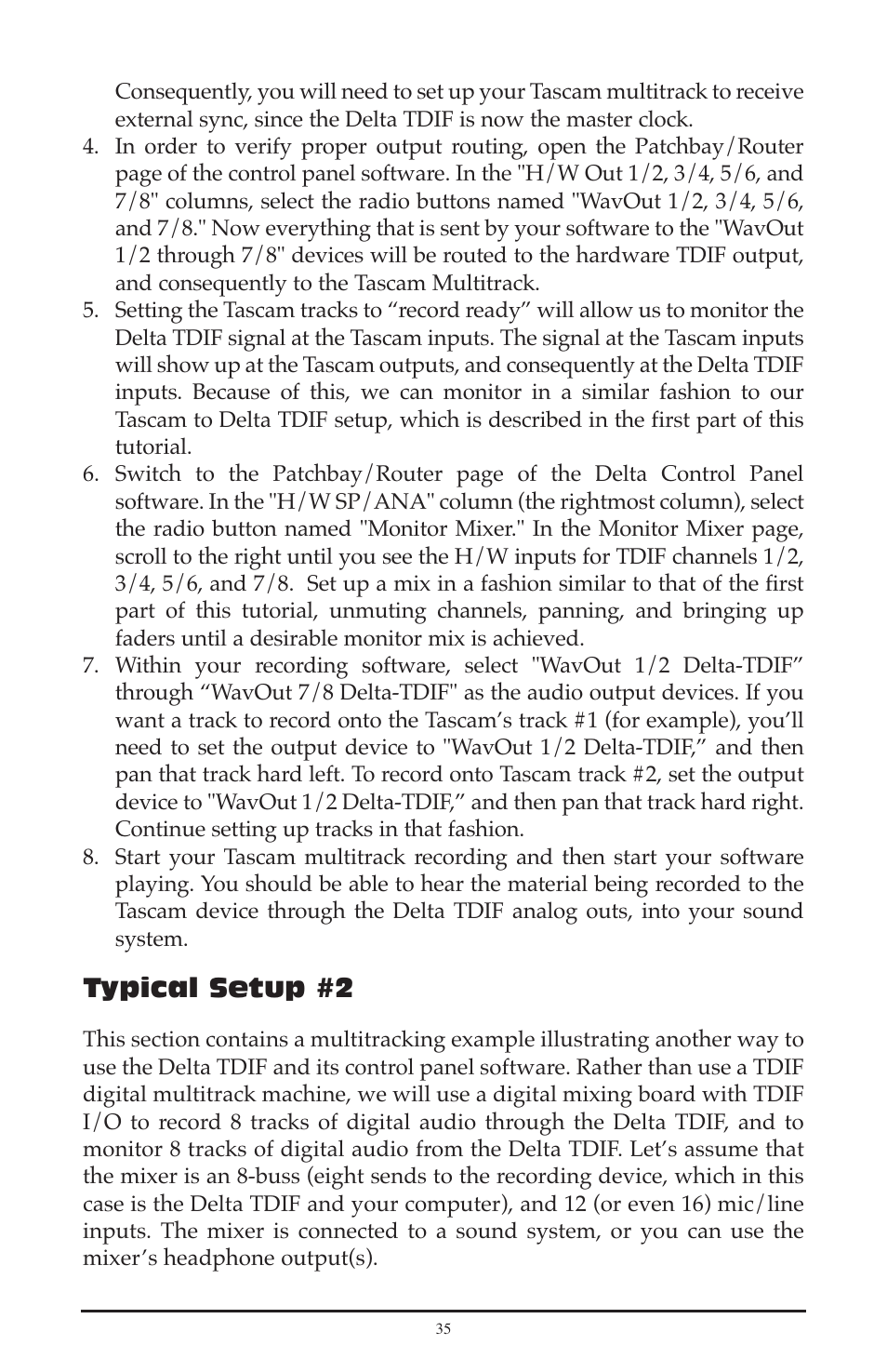 Typical setup #2 | M-AUDIO Delta TDIF User Manual | Page 35 / 58