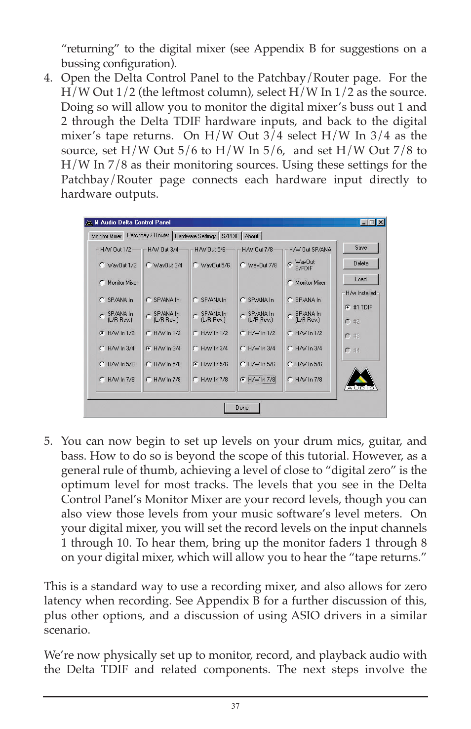 M-AUDIO Delta TDIF User Manual | Page 37 / 58