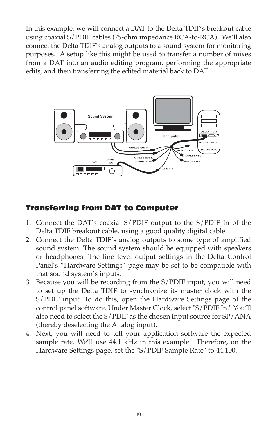 M-AUDIO Delta TDIF User Manual | Page 40 / 58