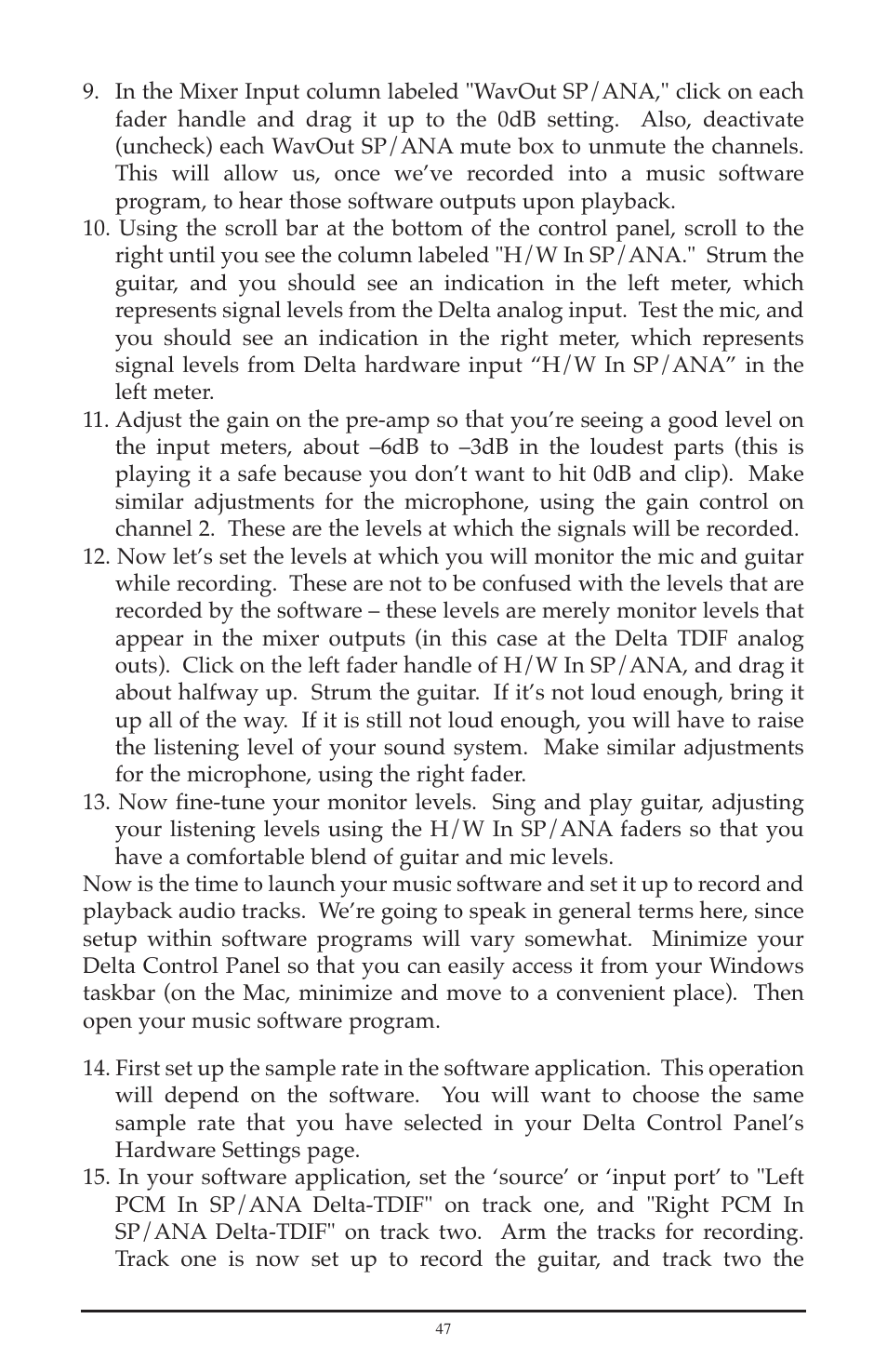 M-AUDIO Delta TDIF User Manual | Page 47 / 58