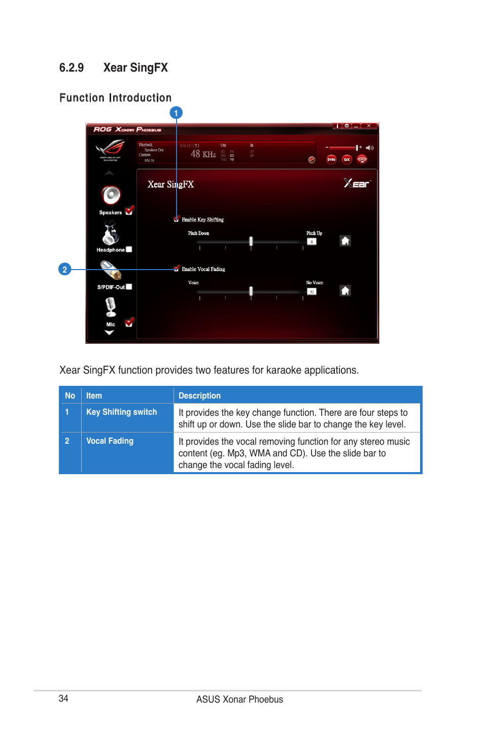 9 xear singfx | Asus ROG Xonar Phoebus User Manual | Page 34 / 72