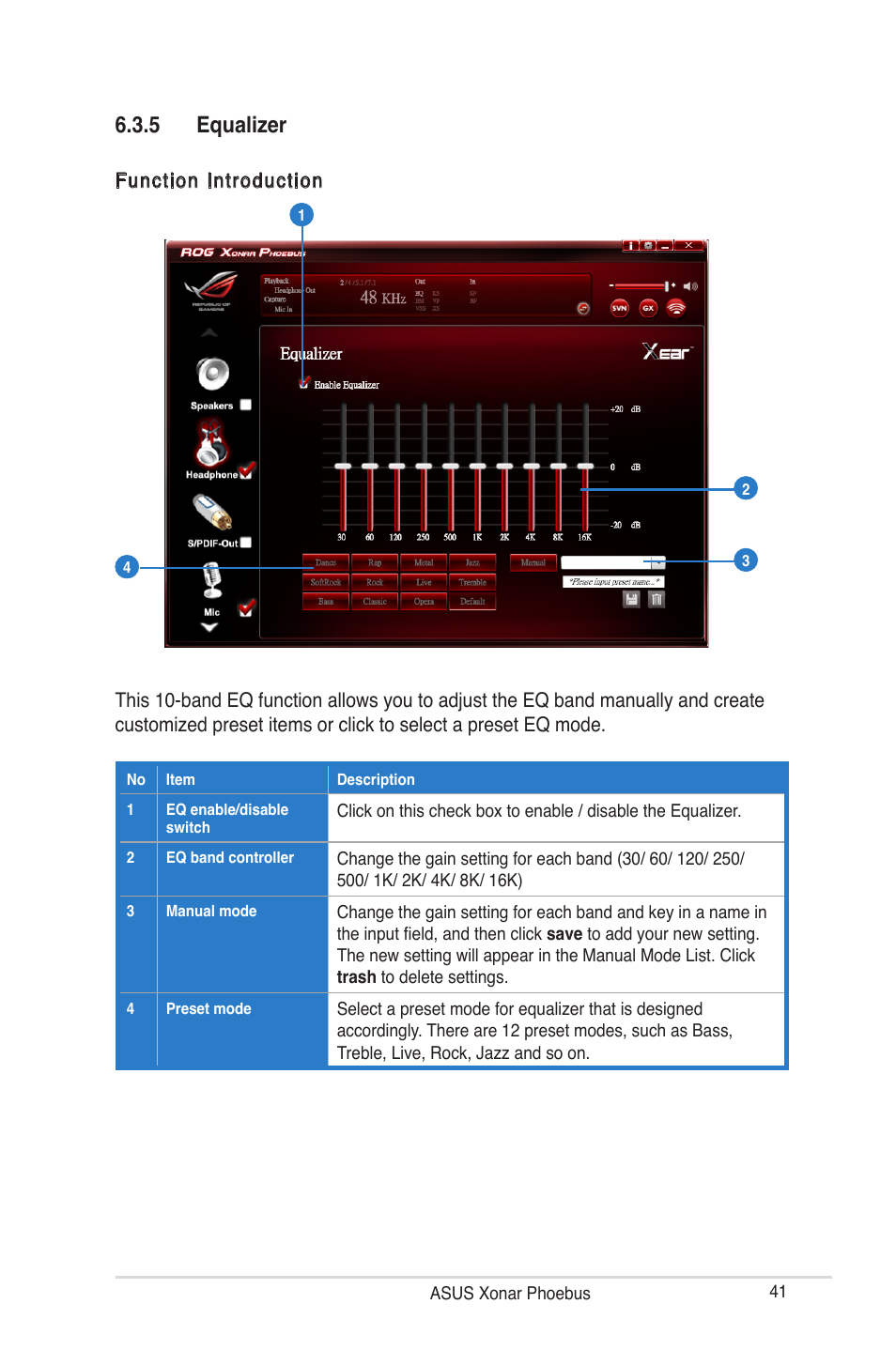 5 equalizer | Asus ROG Xonar Phoebus User Manual | Page 41 / 72