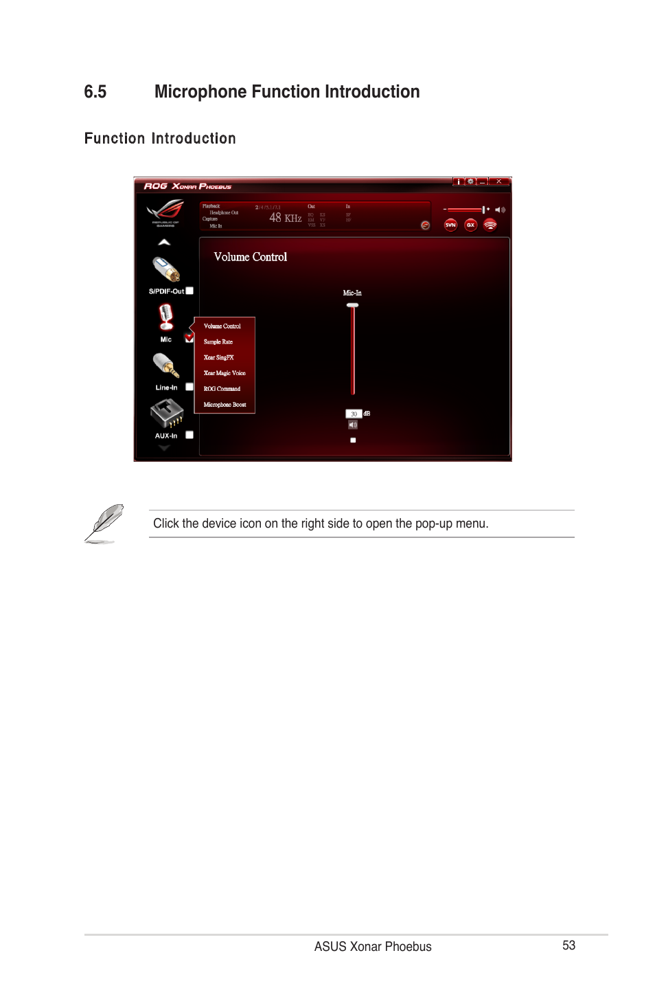 5 microphone function introduction | Asus ROG Xonar Phoebus User Manual | Page 53 / 72