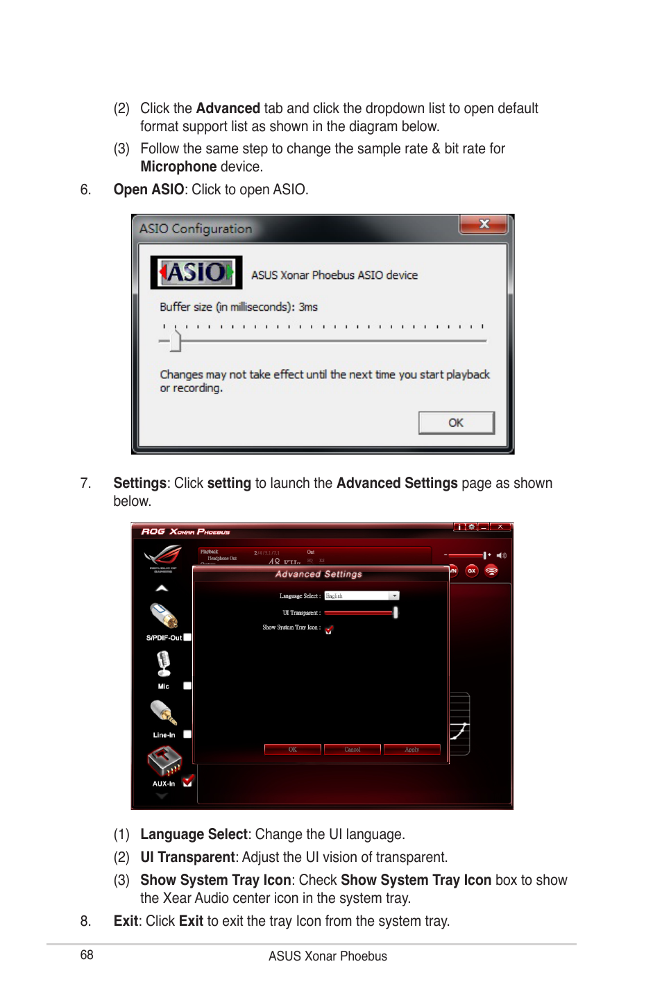 Asus ROG Xonar Phoebus User Manual | Page 68 / 72
