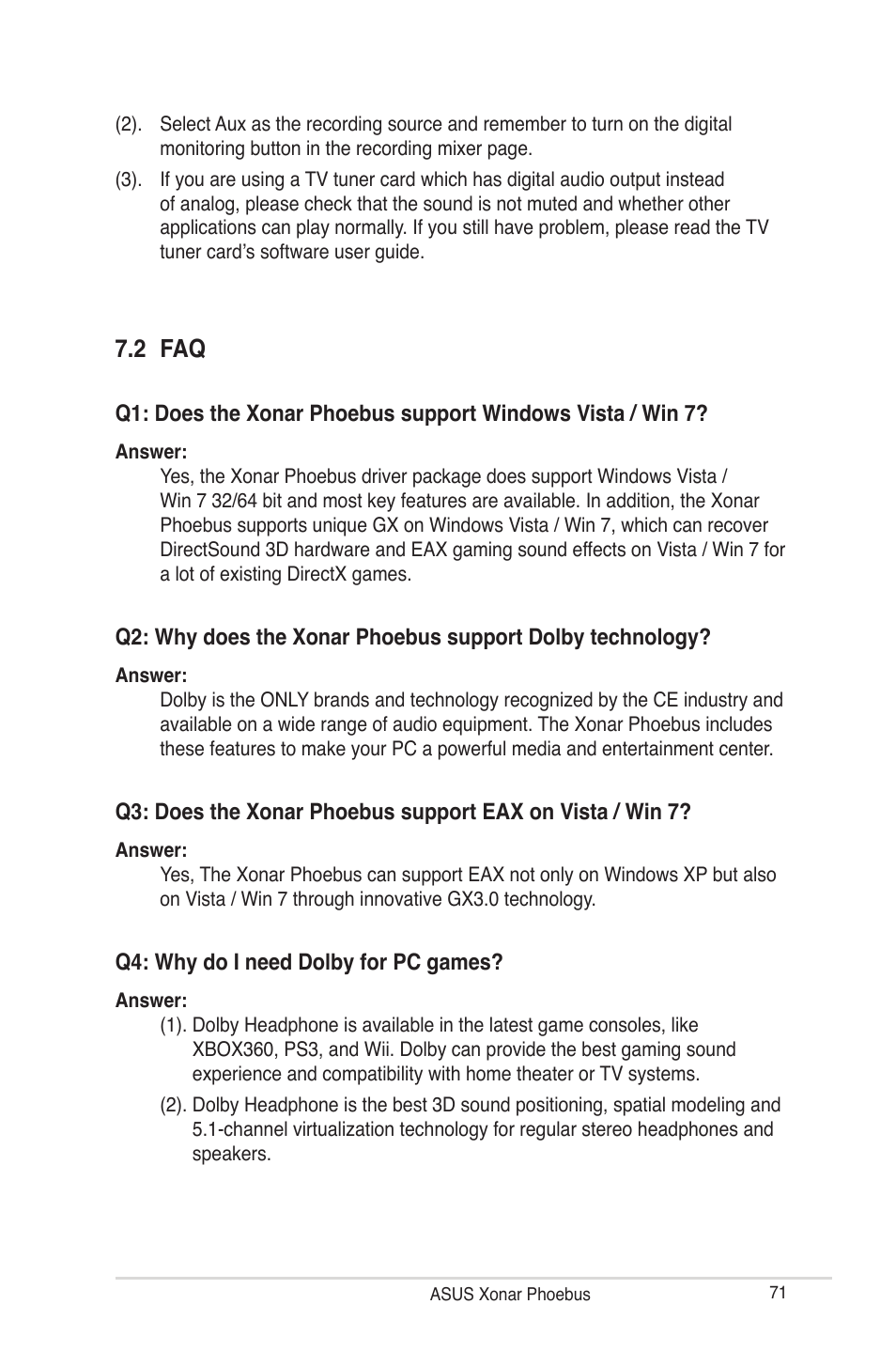 2 faq | Asus ROG Xonar Phoebus User Manual | Page 71 / 72