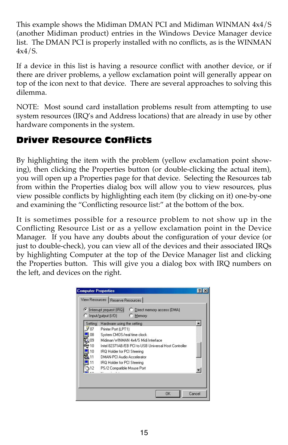 M-AUDIO Dman PCI User Manual | Page 15 / 29