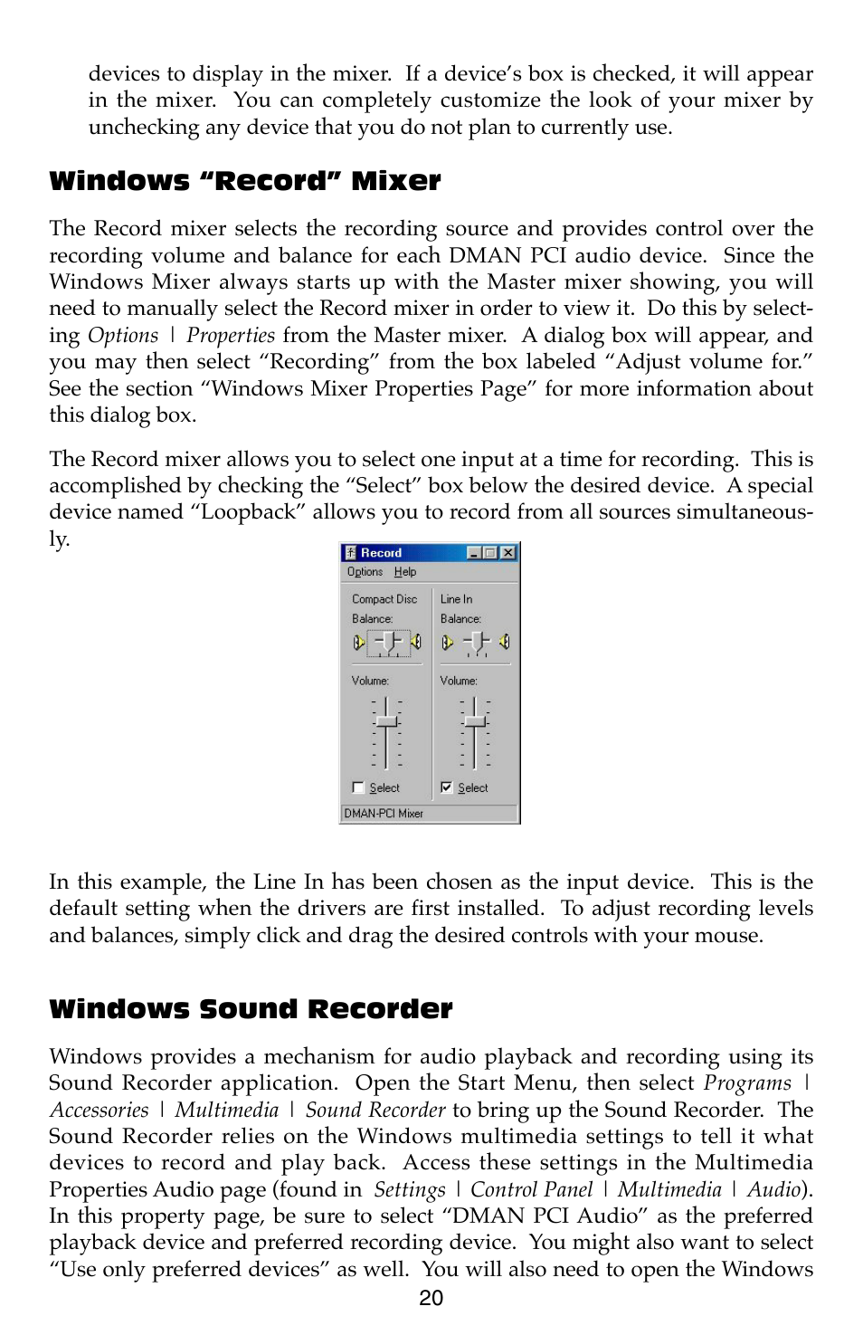 M-AUDIO Dman PCI User Manual | Page 20 / 29