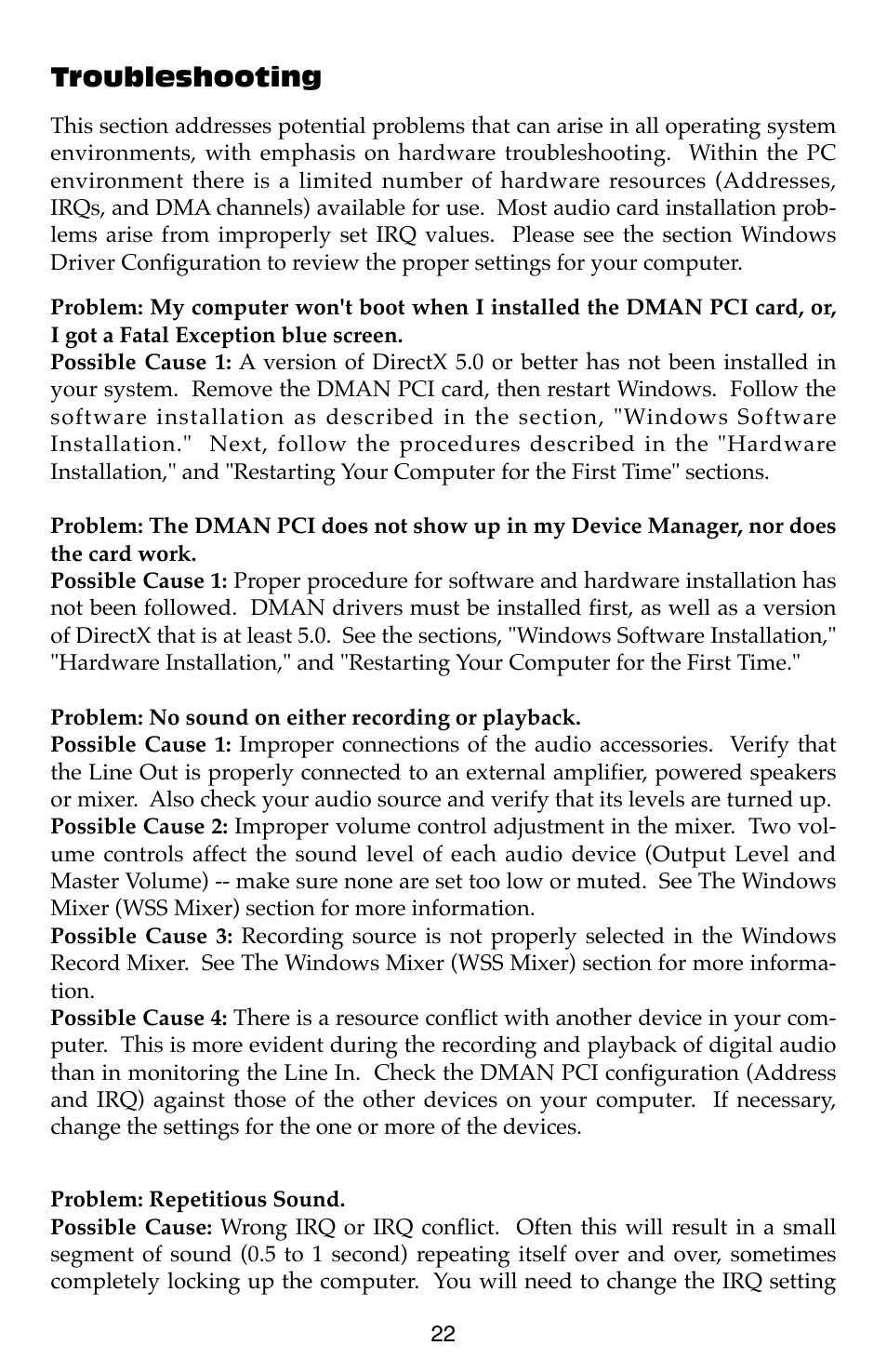 M-AUDIO Dman PCI User Manual | Page 22 / 29