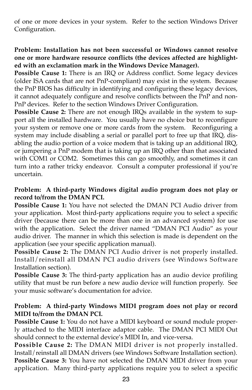 M-AUDIO Dman PCI User Manual | Page 23 / 29