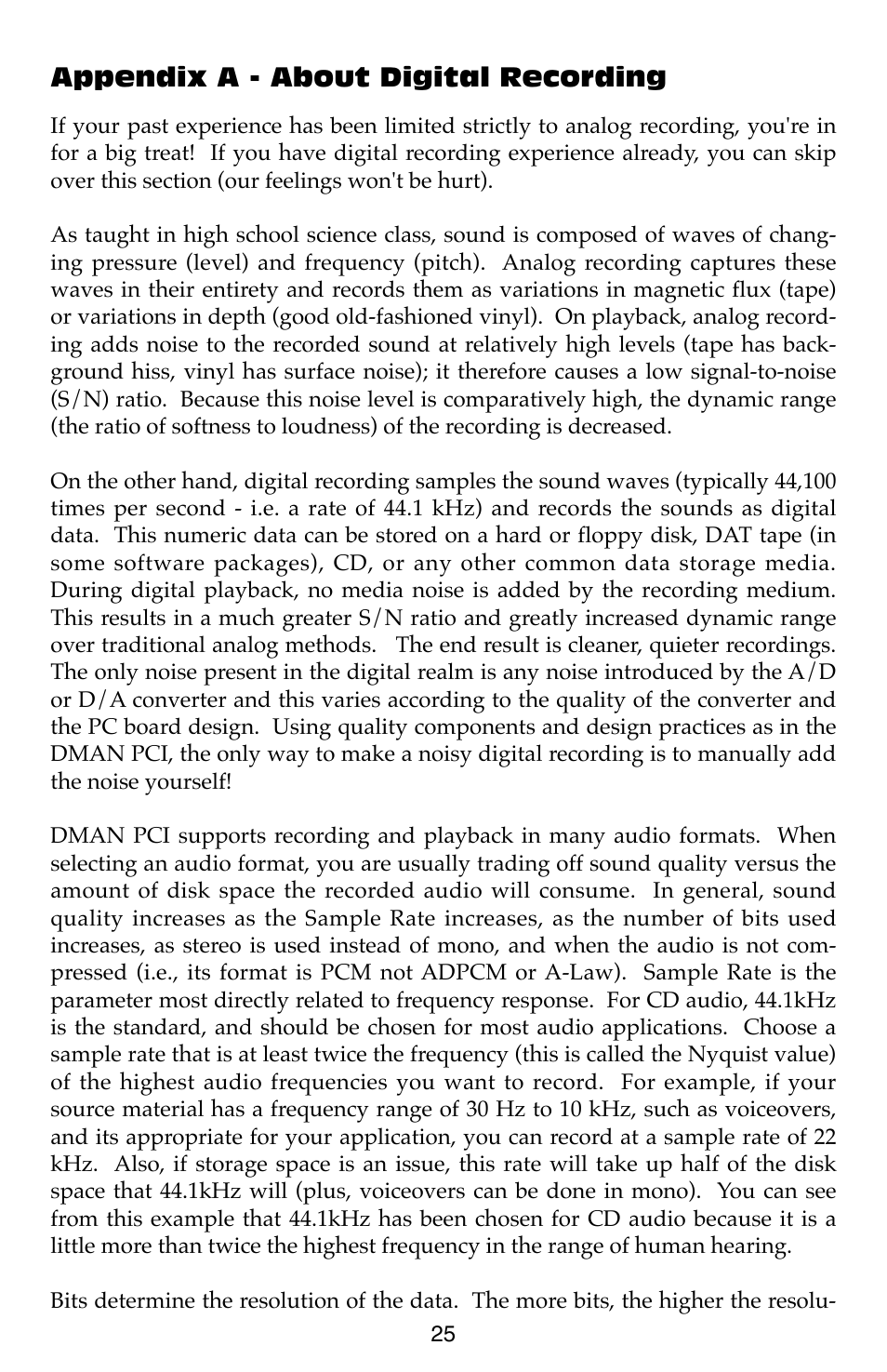 M-AUDIO Dman PCI User Manual | Page 25 / 29