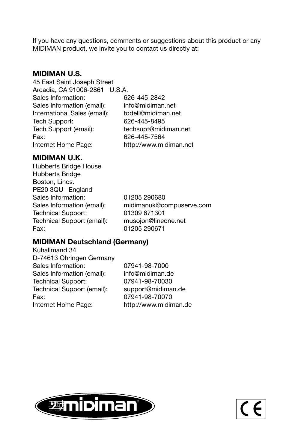 M-AUDIO Dman PCI User Manual | Page 29 / 29