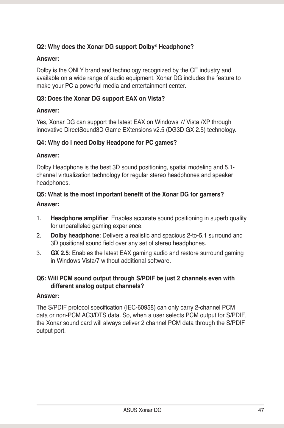 Asus Xonar DG User Manual | Page 53 / 54