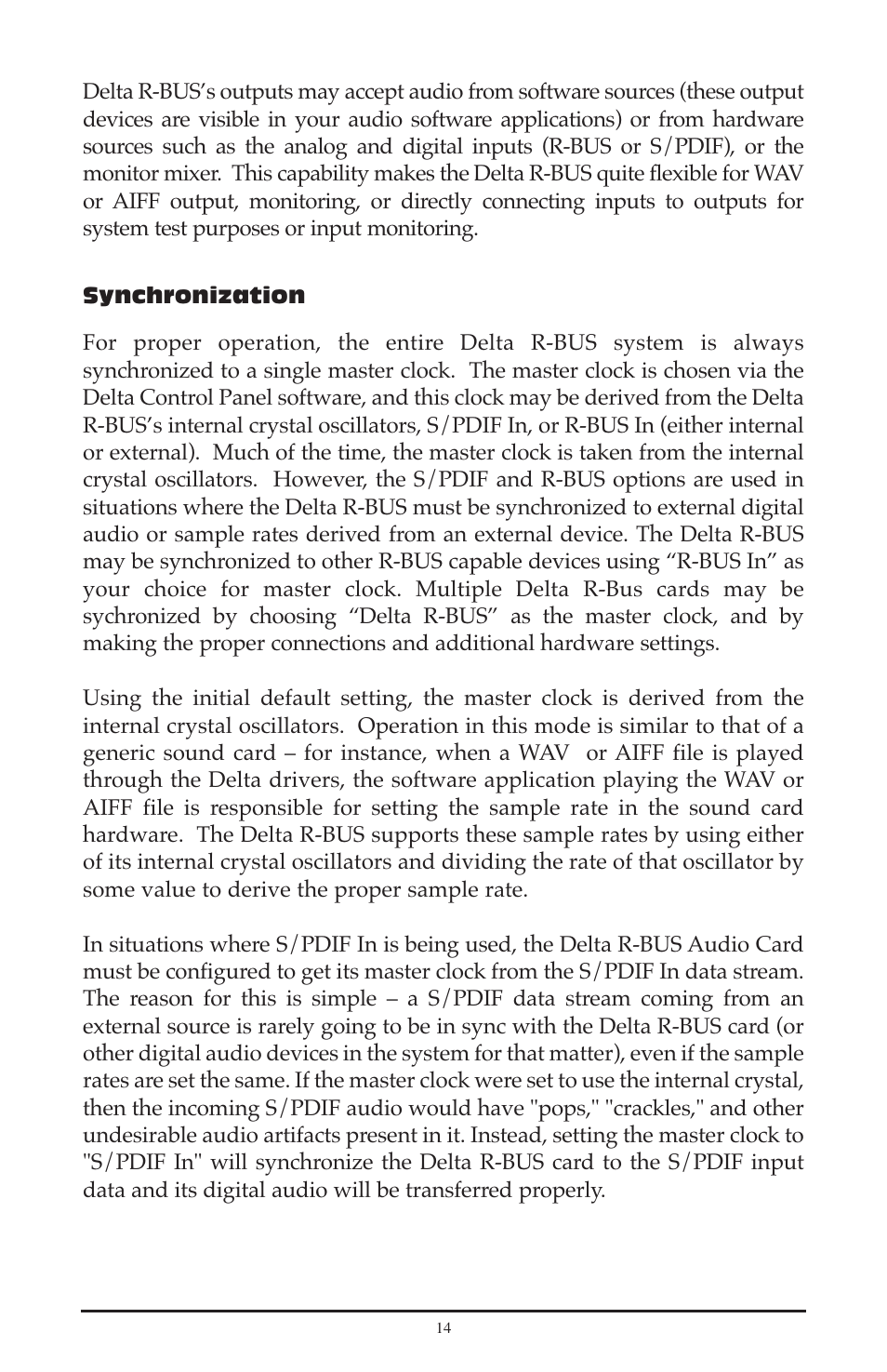 M-AUDIO Delta RBUS User Manual | Page 14 / 60