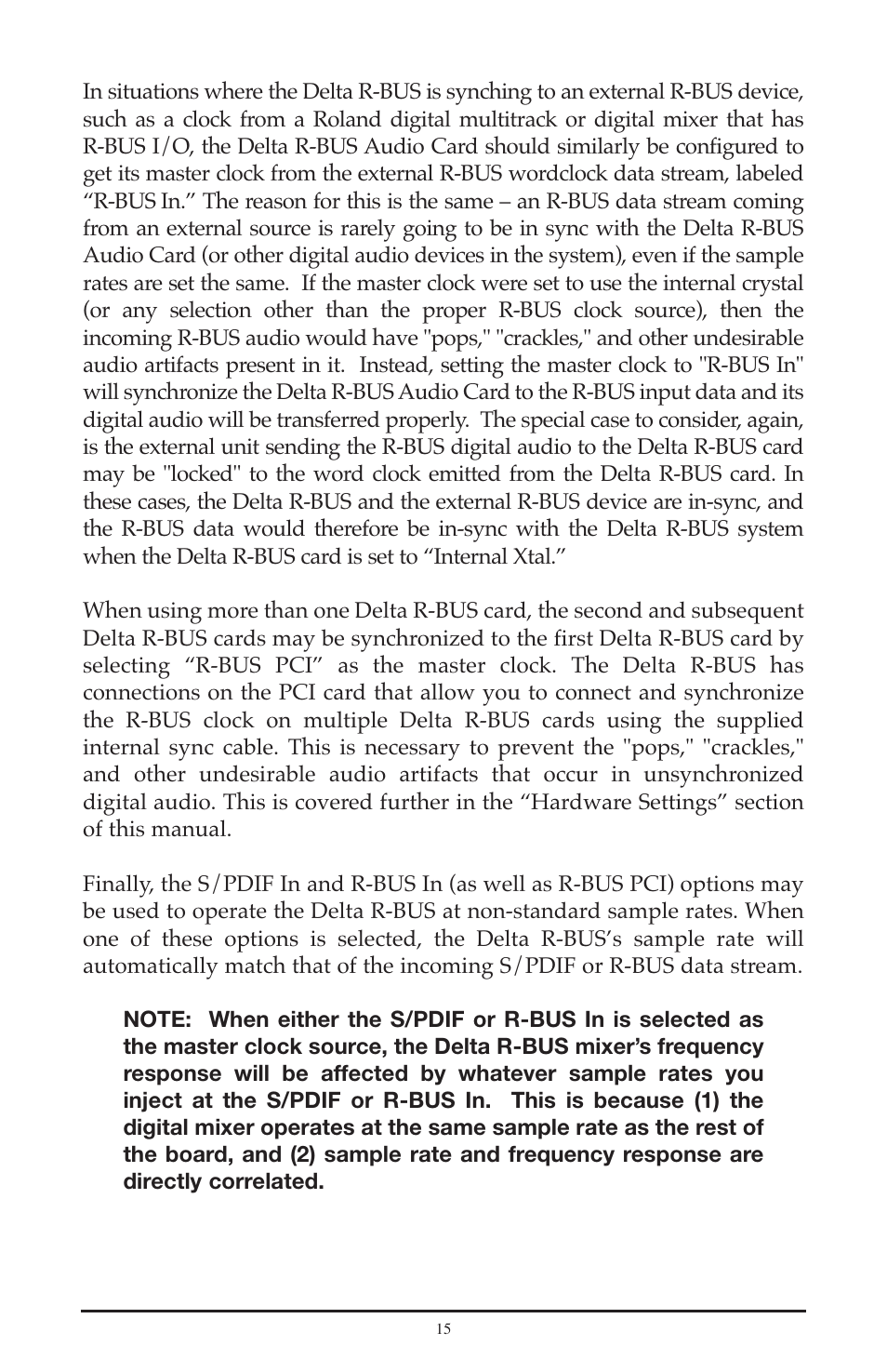 M-AUDIO Delta RBUS User Manual | Page 15 / 60