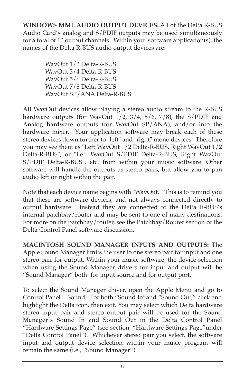 M-AUDIO Delta RBUS User Manual | Page 17 / 60