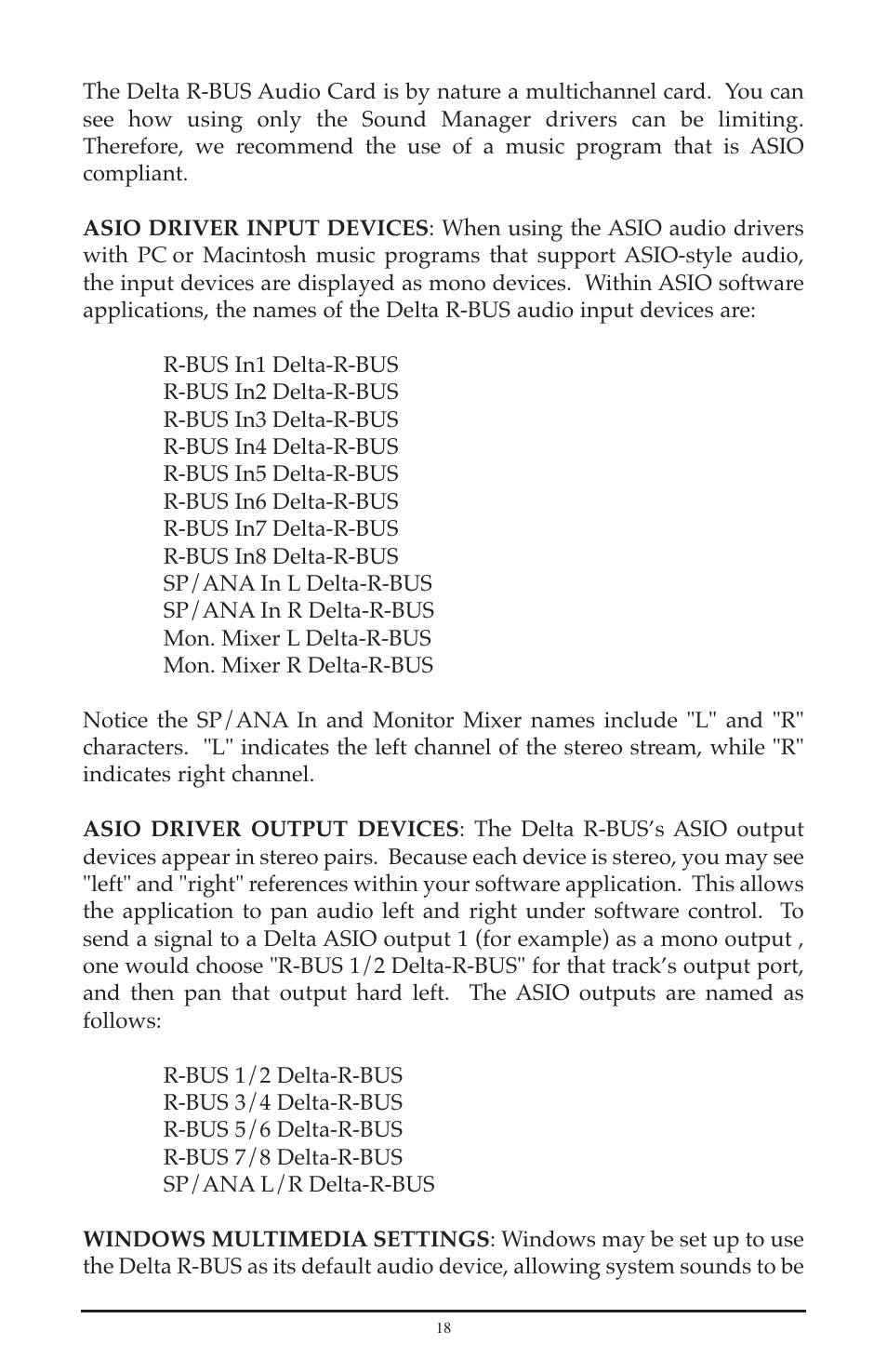 M-AUDIO Delta RBUS User Manual | Page 18 / 60