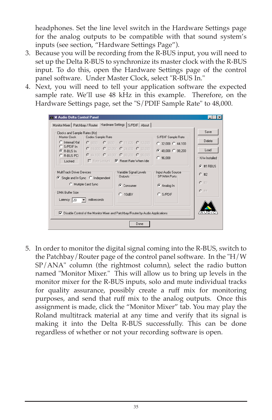 M-AUDIO Delta RBUS User Manual | Page 35 / 60