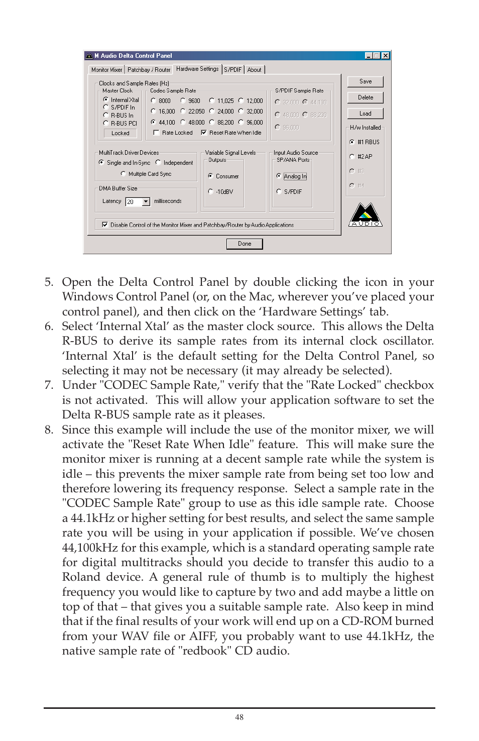 M-AUDIO Delta RBUS User Manual | Page 48 / 60