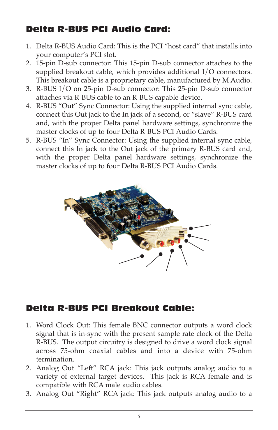 M-AUDIO Delta RBUS User Manual | Page 5 / 60