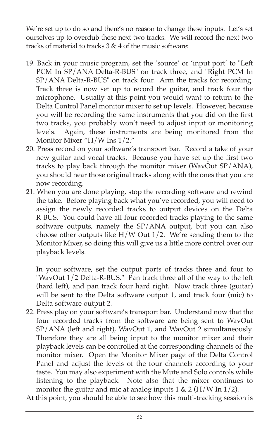 M-AUDIO Delta RBUS User Manual | Page 52 / 60