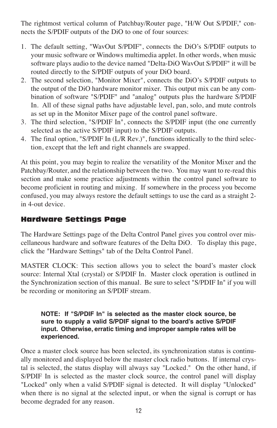 M-AUDIO Delta DiO 2496 User Manual | Page 12 / 24