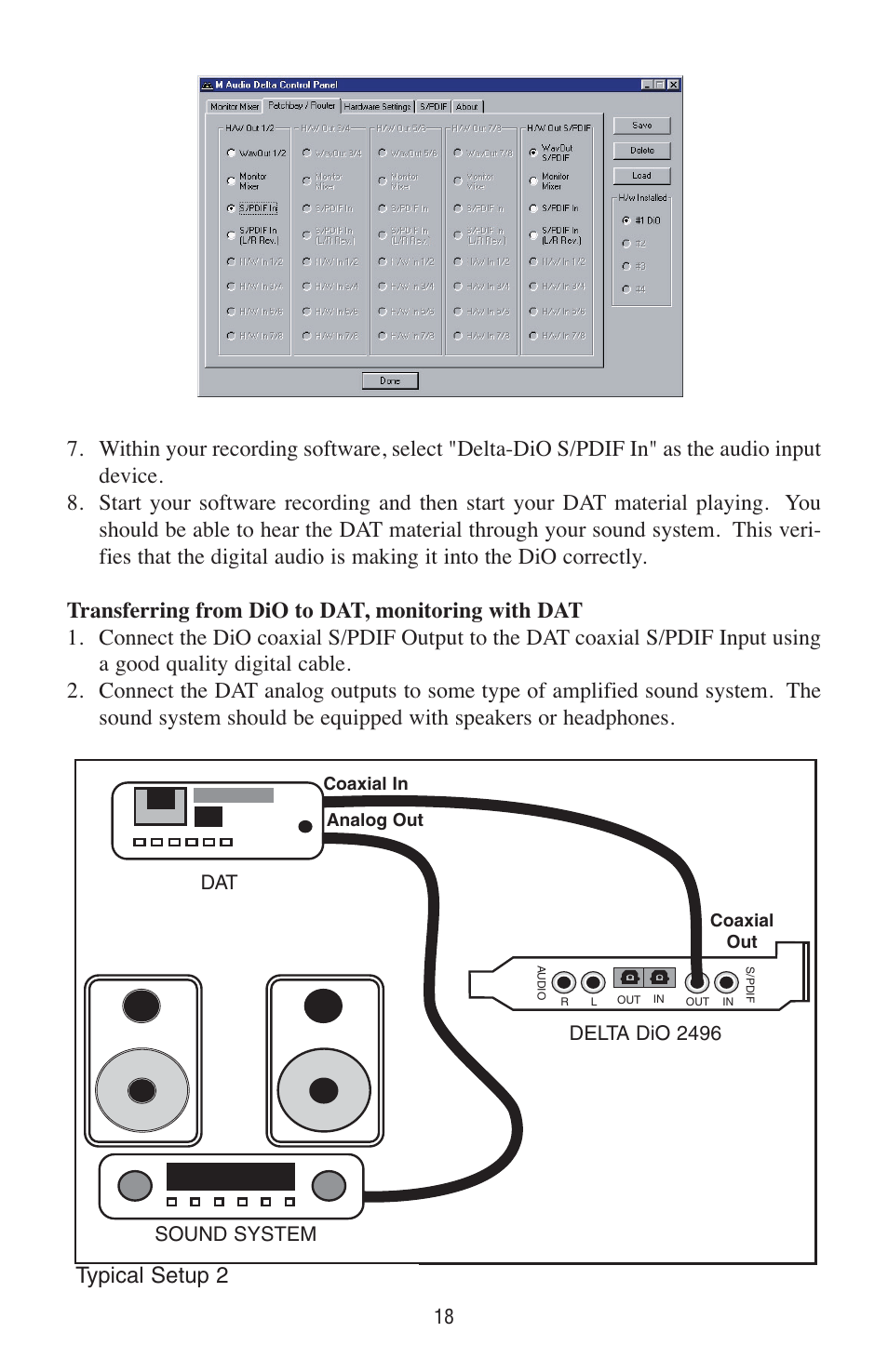 Typical setup 2 | M-AUDIO Delta DiO 2496 User Manual | Page 18 / 24