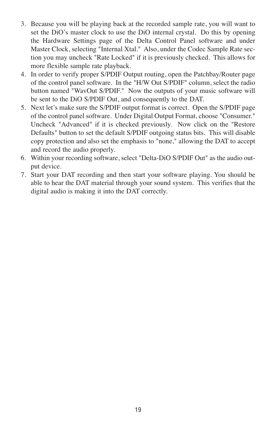 M-AUDIO Delta DiO 2496 User Manual | Page 19 / 24