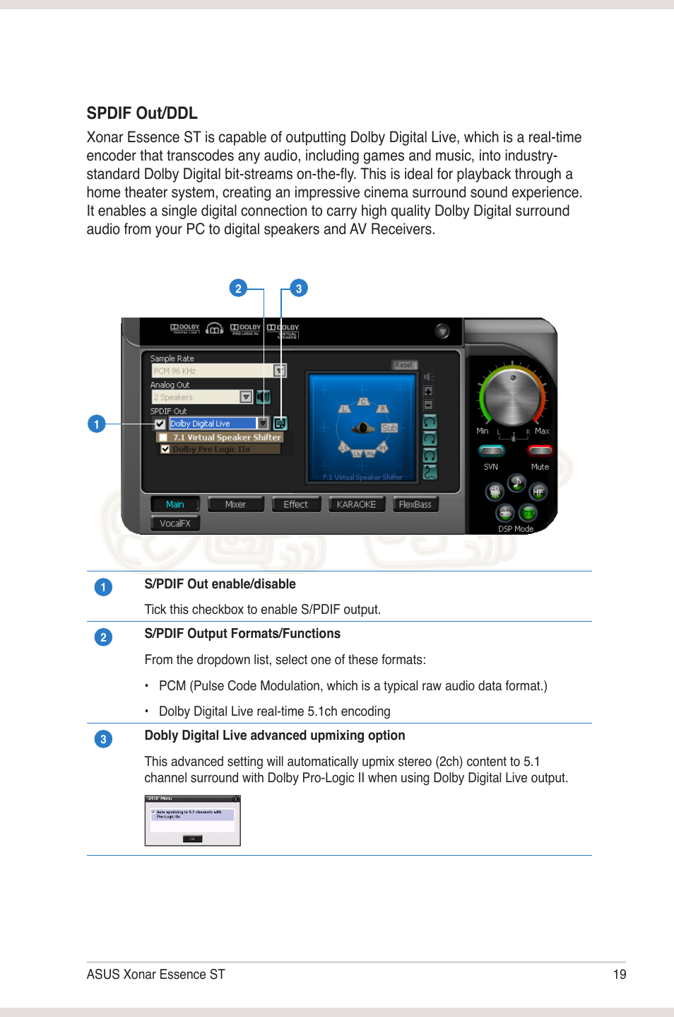 Spdif out/ddl | Asus Xonar Essence ST User Manual | Page 26 / 52