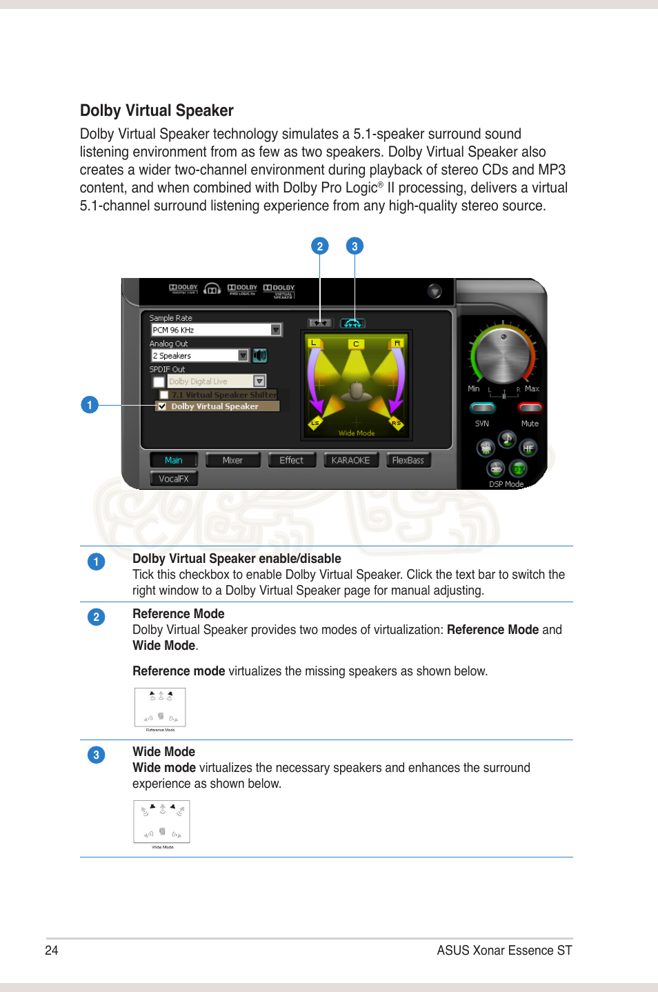 Dolby virtual speaker | Asus Xonar Essence ST User Manual | Page 31 / 52