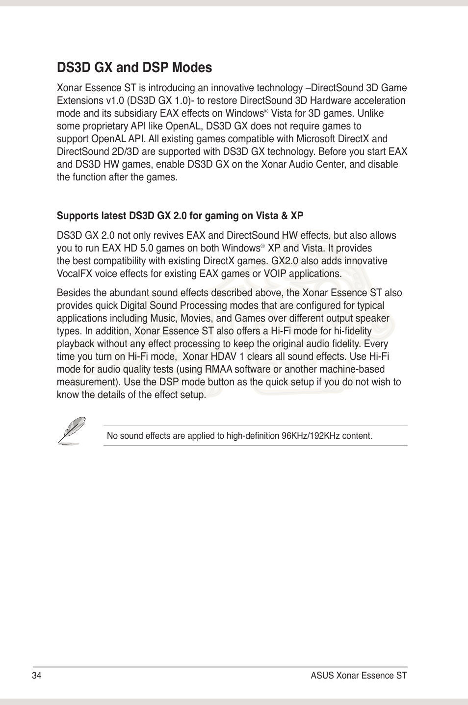 Ds3d gx and dsp modes | Asus Xonar Essence ST User Manual | Page 41 / 52