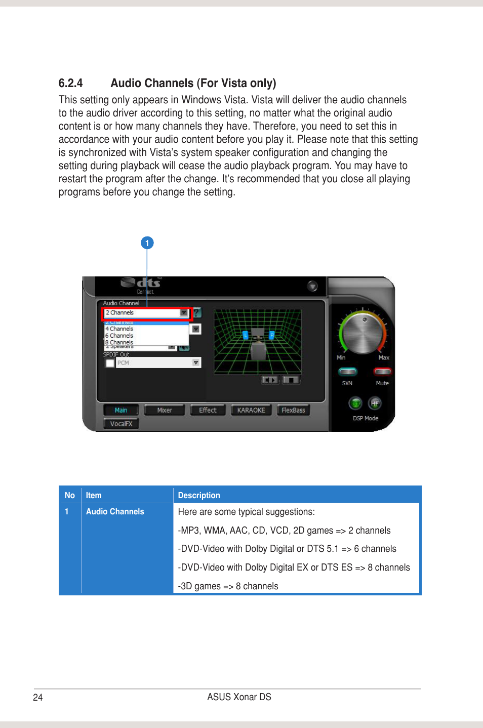 4 audio channels (for vista only) | Asus Xonar DS User Manual | Page 30 / 54