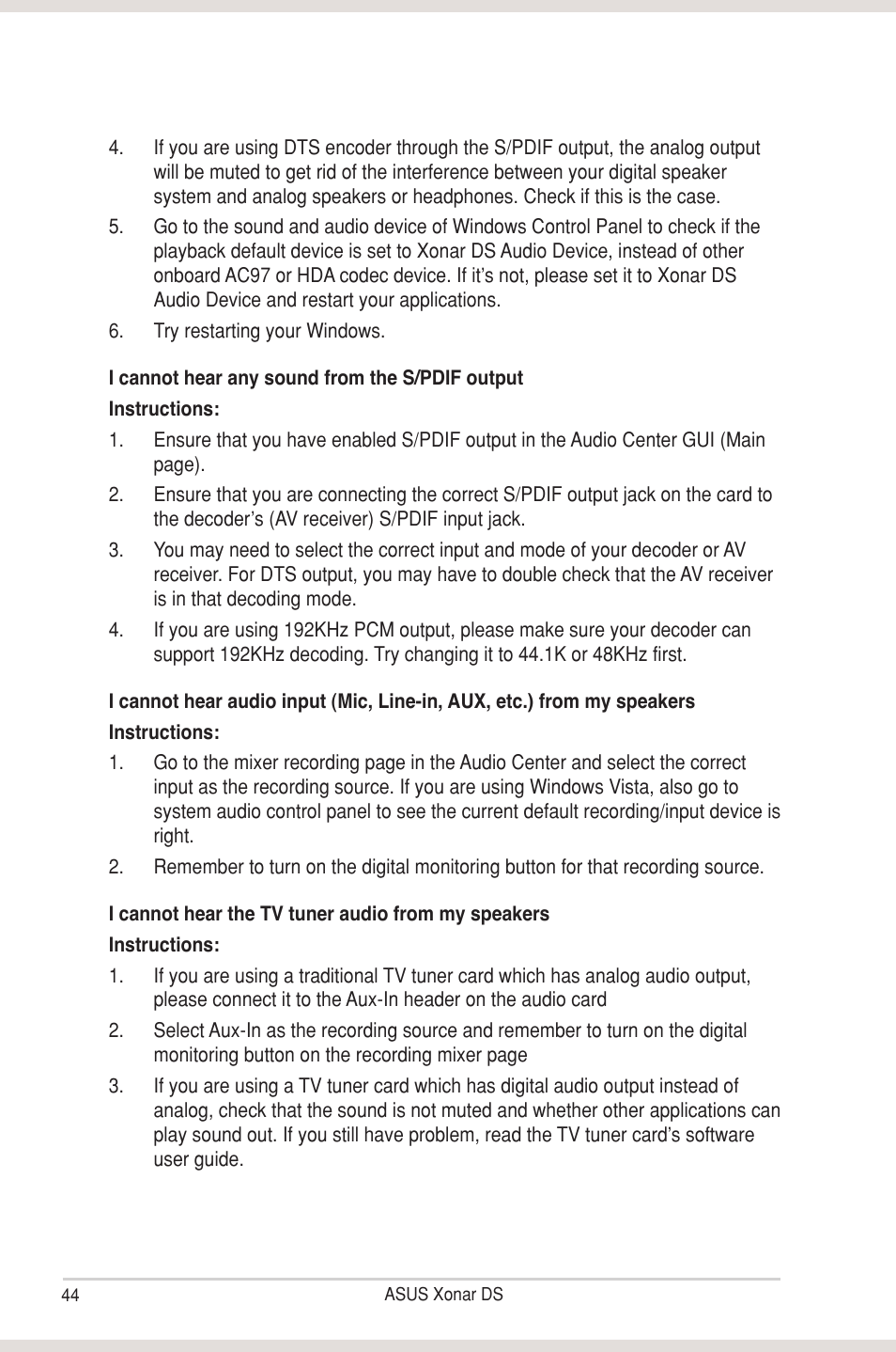 Asus Xonar DS User Manual | Page 50 / 54