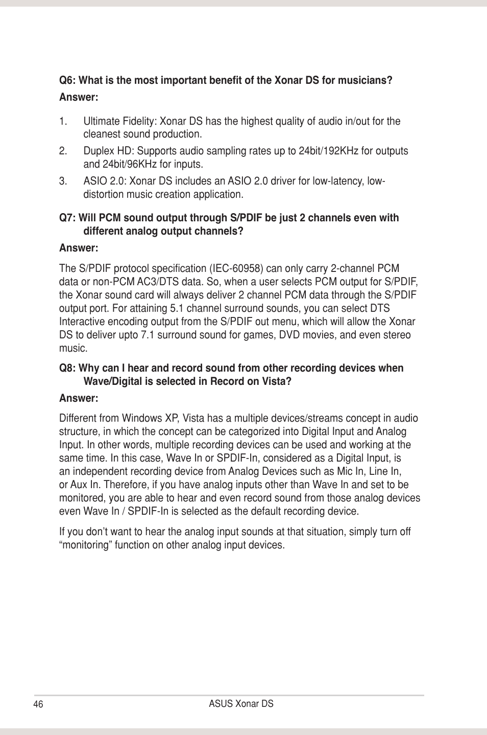 Asus Xonar DS User Manual | Page 52 / 54
