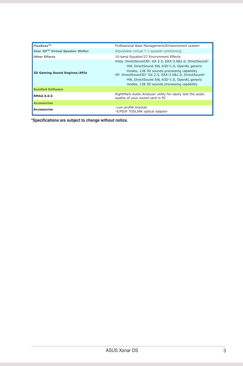 3asus xonar ds | Asus Xonar DS User Manual | Page 9 / 54