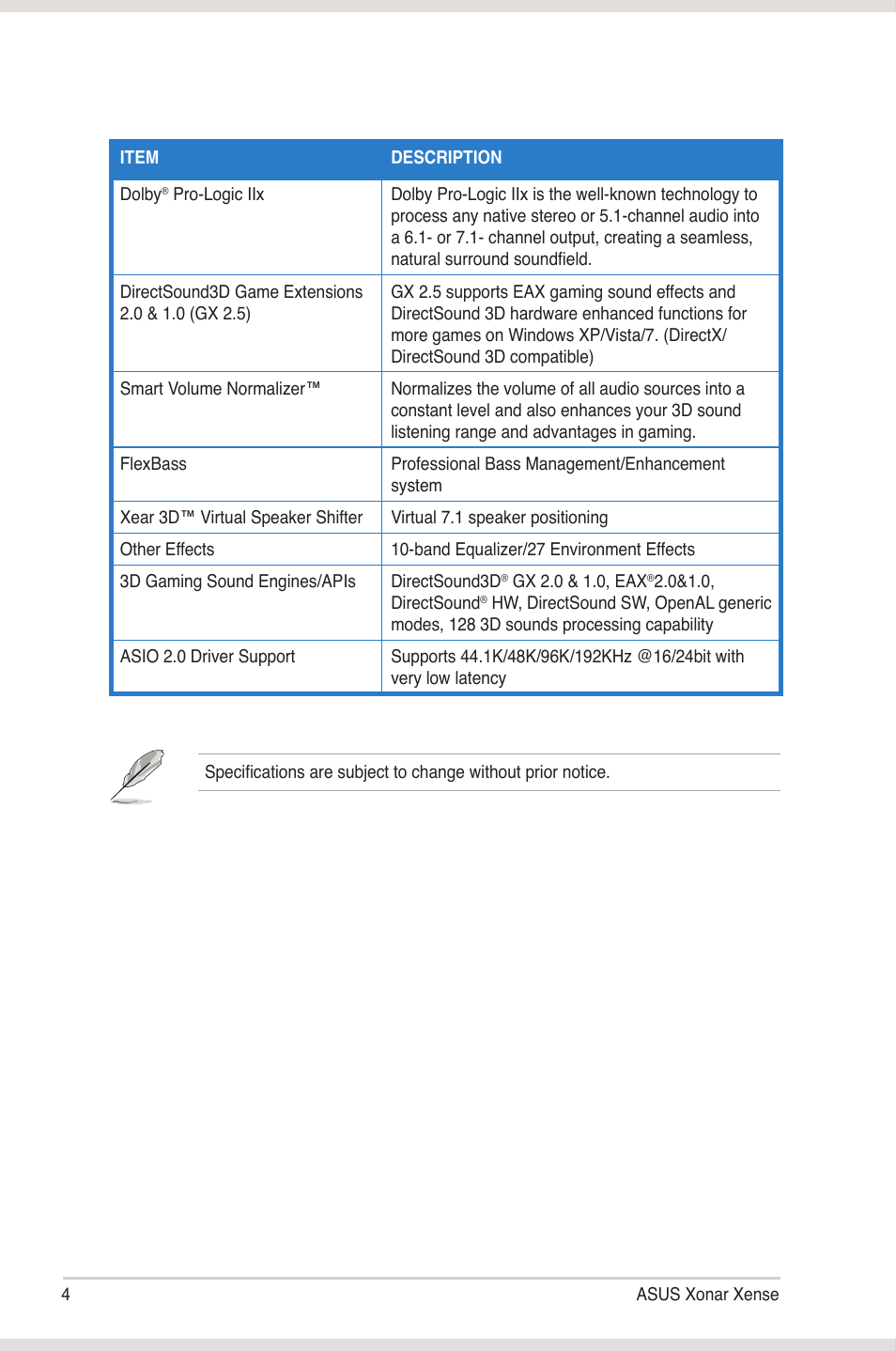 Asus Xonar Xense User Manual | Page 12 / 45