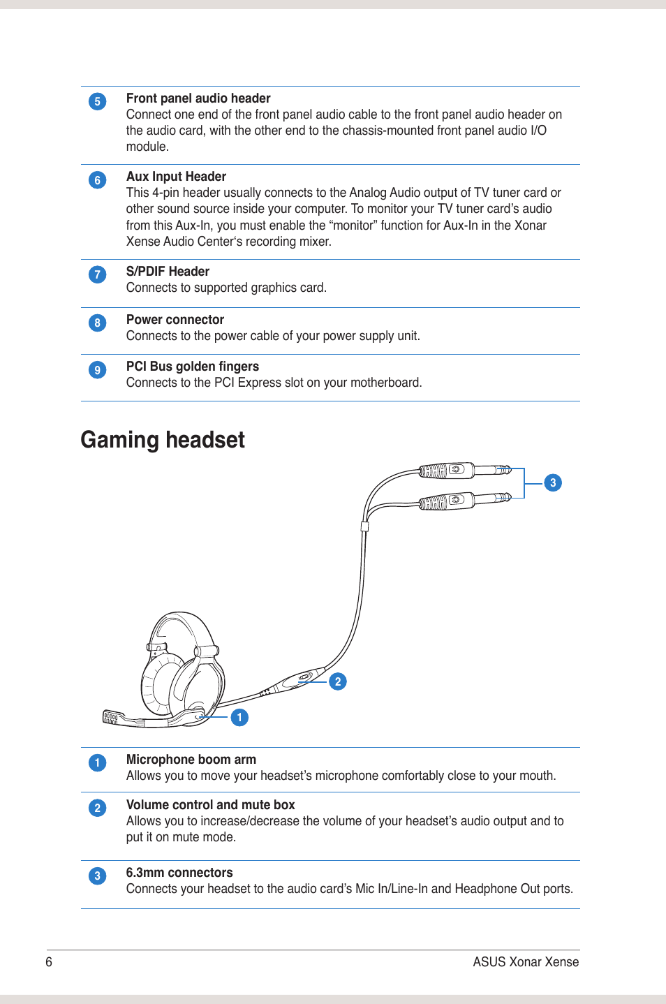 Gaming headset | Asus Xonar Xense User Manual | Page 14 / 45